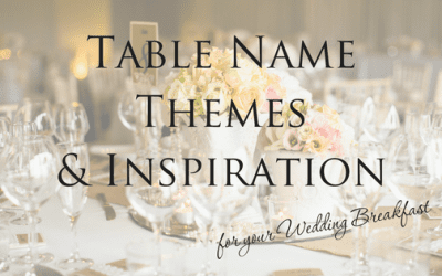 Wedding Breakfast Table Name Themes & Inspiration