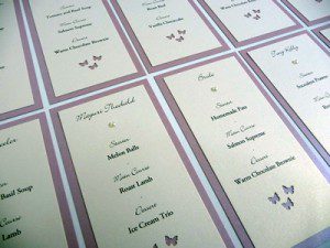 Dusky Pink and Ivory Double mounted individual placecard with menu options