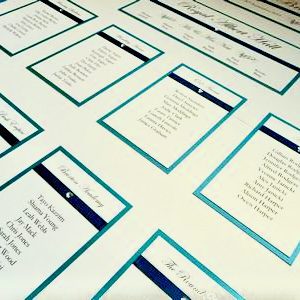 Teal Green and Ivory themed Wedding Seating Plan
