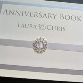 Wedding Anniversary Guest Book with fancy ribbon buckle