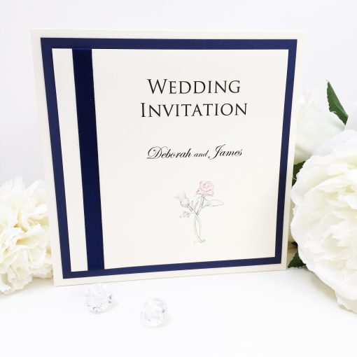 Rose & Thistle themed Pocketcard Wedding Invitations