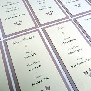 butterfly menu name place cards