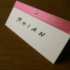 Friends TV show themed Placecards with Pink ribbon