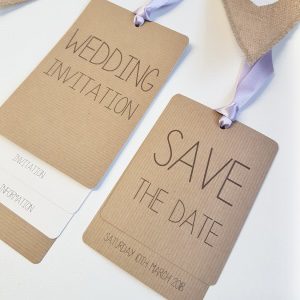 rustic loop tied invitation