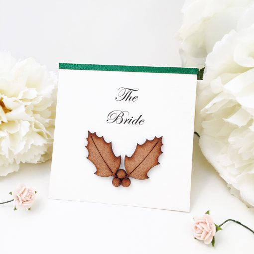 Holly themed Luxury Rustic Placecards