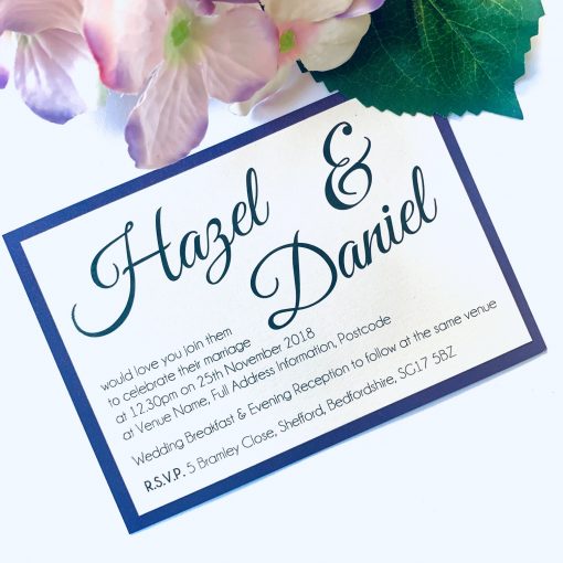 small simple flat invitation with purple border