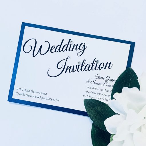 small simple flat invitation with royal blue border