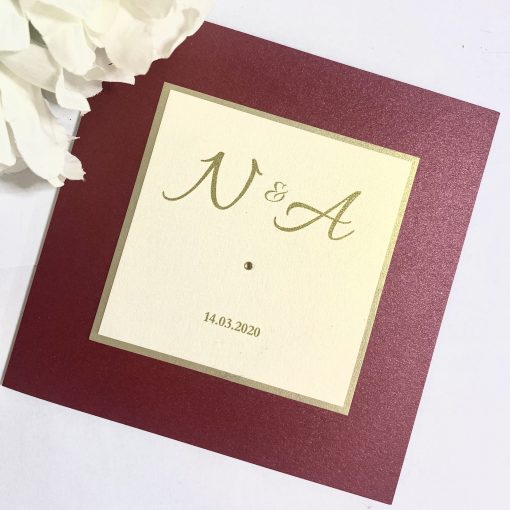 classic red and gold folded card