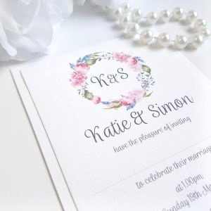 floral wreath white and pastel design
