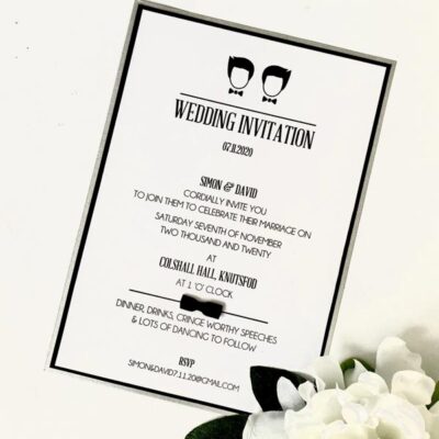 Same Sex invitation classic flat card design