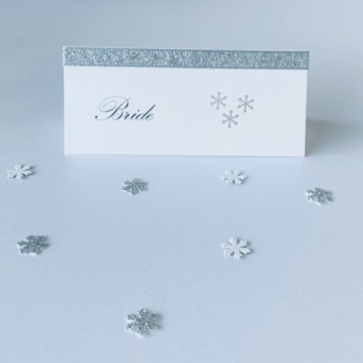 snowflake themed name place card