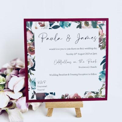 Burgundy Floral invitation