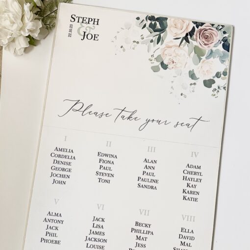 A2 Table Plan Board with Spring Flowers