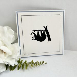 Sloth-themed wedding table place cards