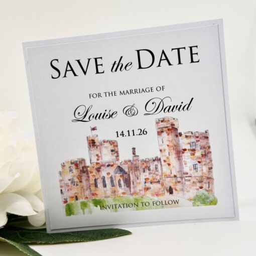 Peckforton Castle Watercolour Save the Date
