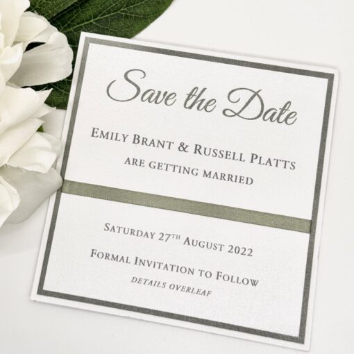 Sage Green Classic Mounted Save the Date