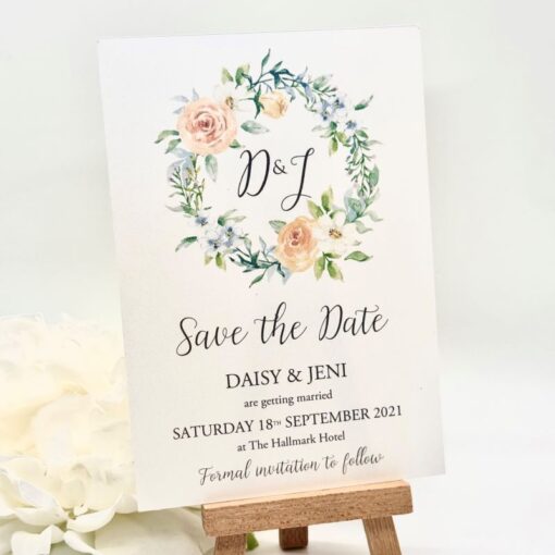 Pretty Vintage Roses Wreath Pocketfold Wedding Invitation - Image 2