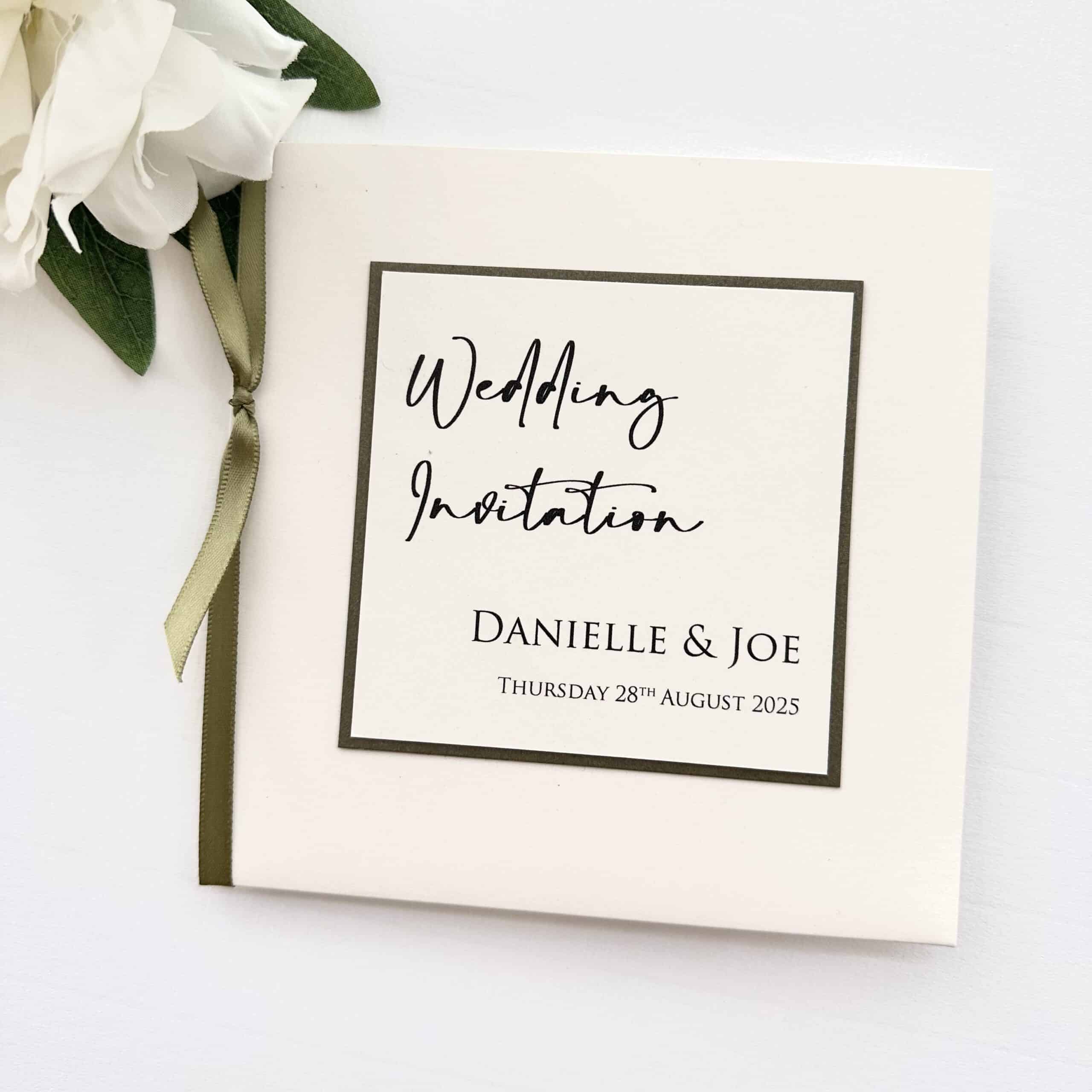 Classic Pocketfold Wedding Invitation with a personalised plaque Classic Pocketfold Wedding Invitation with a personalised plaque