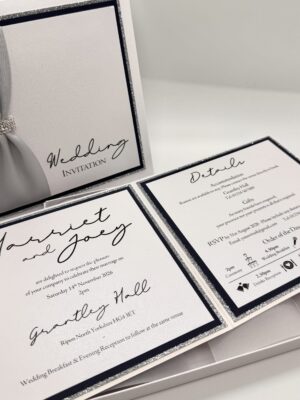 Luxury Boxed Wedding Invitation with Ribbon and Buckle Detail