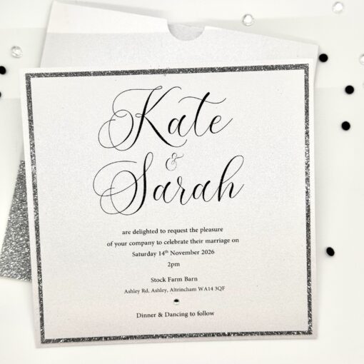 Luxury Wallet style invitation with tag and bow - Image 4