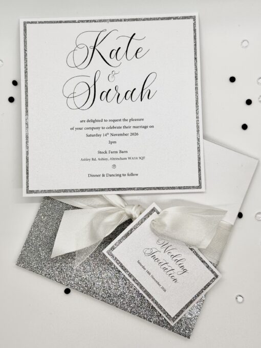 Luxury Wallet style invitation with tag and bow - Image 3